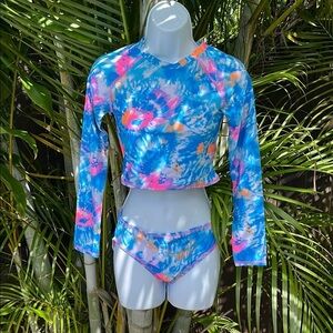 MORE THAN MAGIC Girls 2 Piece Long Sleeve Bikini size x large 14/16